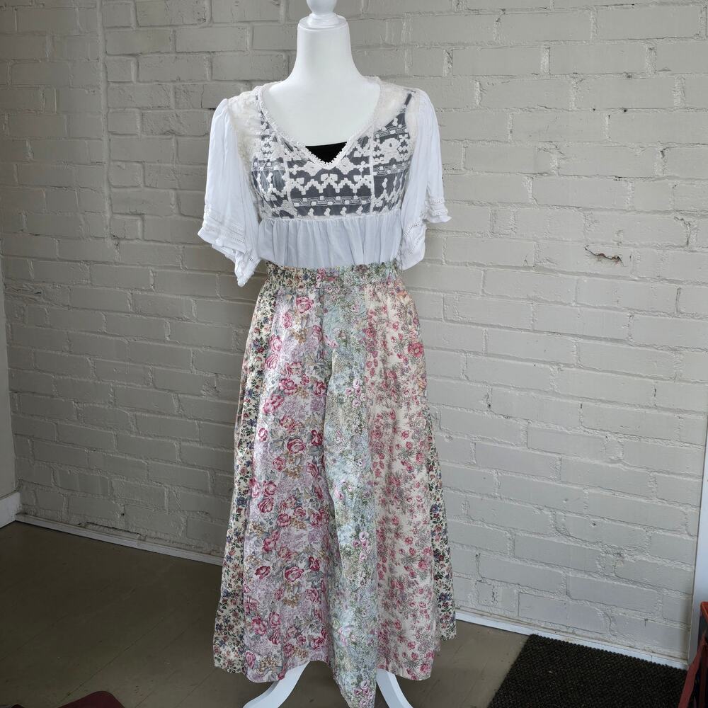 Patchwork Floral Maxi Skirt┃Handmade┃Bohemian, Fairycore, Cottagecore, Artsy